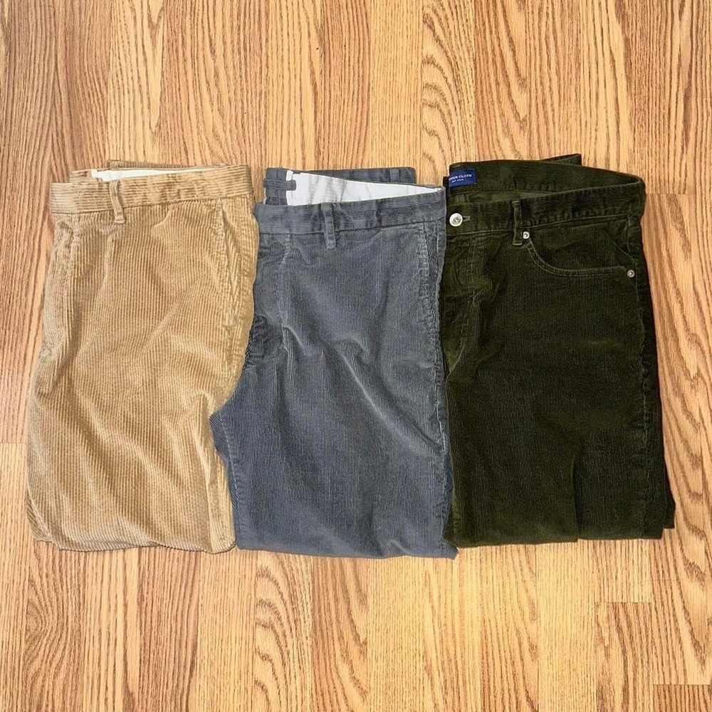 Proper Cloth Men's Lot Of 3 Corduroy Pants *fits Like 38x32*